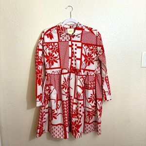 MaEVE Anthropologie Red and White Knee-Length Dress – Size XS | Chic Style